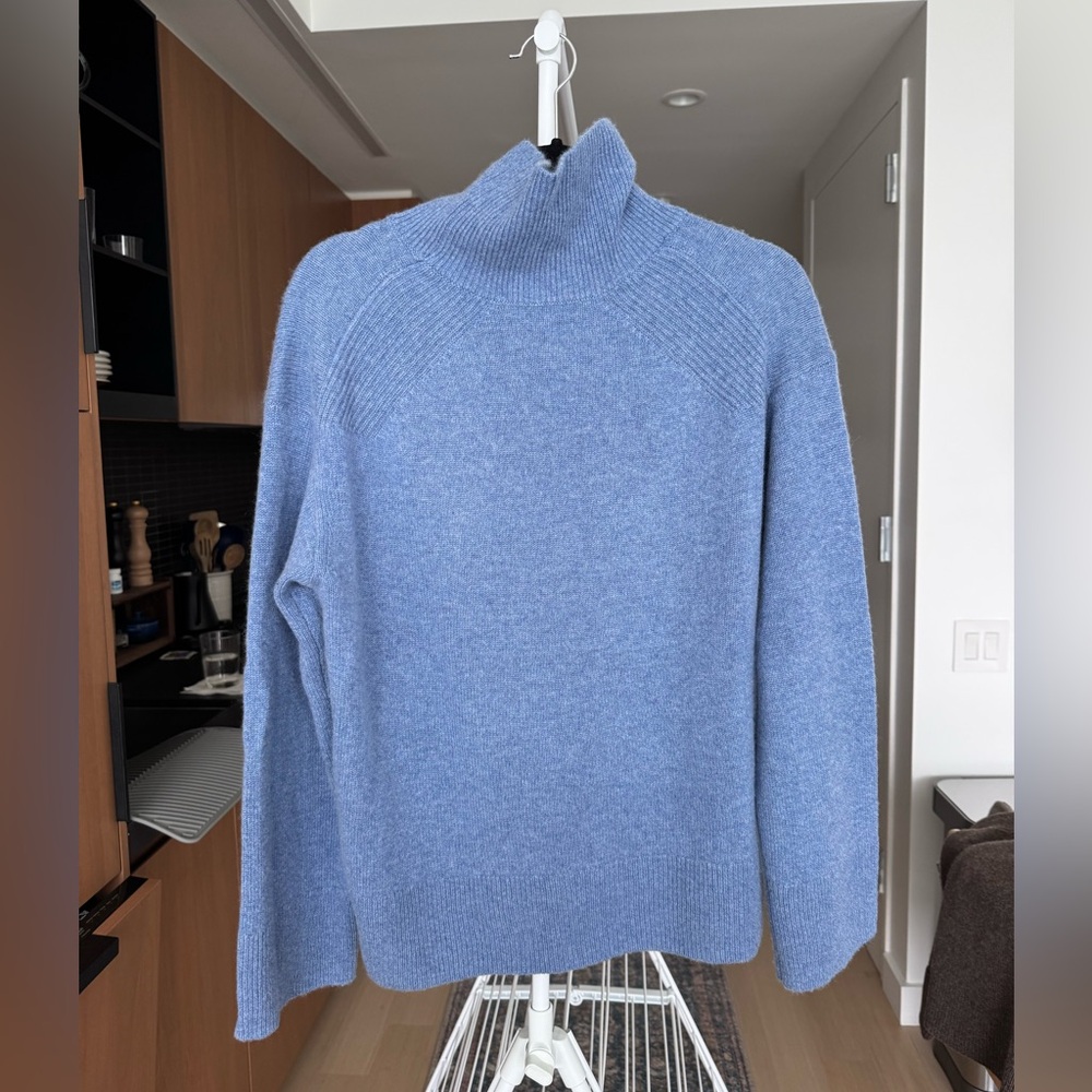 Alex Mill Cashmere Cecile Turtleneck - Heather Blue, Medium - Picture 3 of 5